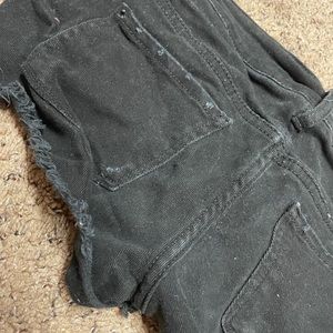 Jeans shorts and black shorts